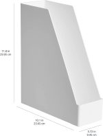 Basics Plastic Desk Organizer - Magazine Rack, White, 2-Pack - Image 5